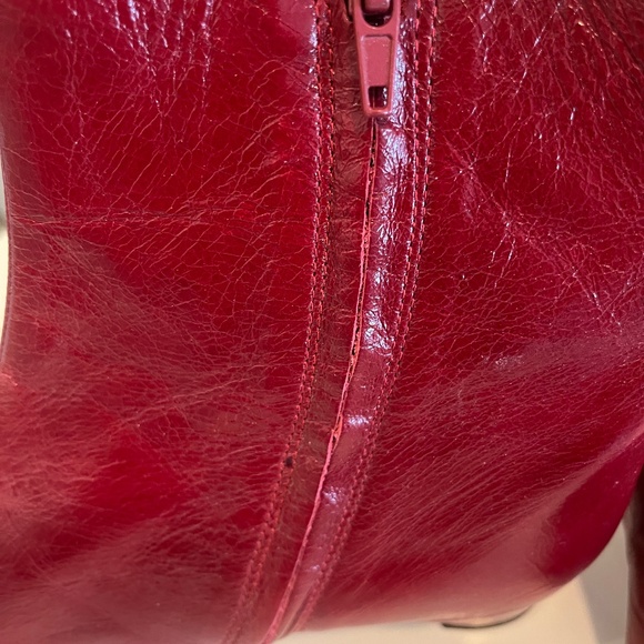 Red leather ankle boots - Picture 9 of 11